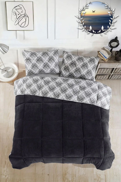 LilaMOON Double Luxury Welsoft Quilt (Double-Sided + 2 Pillowcases)
