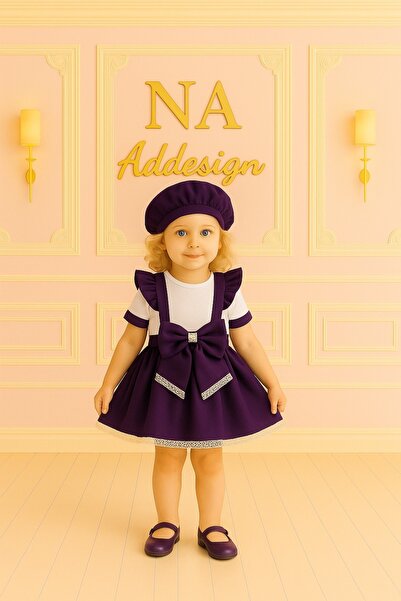 NA ADDESIGN Girl's Snapback Strap Salopet Set with Elastic Cap (9 Color Options)