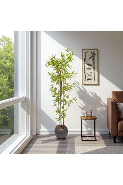 Casco Elegant Artificial Bamboo Tree with Grey Pot 200cm