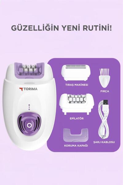 Torima TEP-01 Beyaz 2in1 Şarjlı Tüm Vücut Epilatör