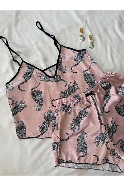 İNKO İÇ GİYİM Σετ πιτζάμες με ρυθμιζόμενο λουράκι από σατέν μπορντό