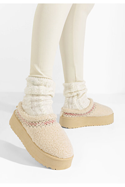 B T Shoes Béžové dámské dřeváky Shelba