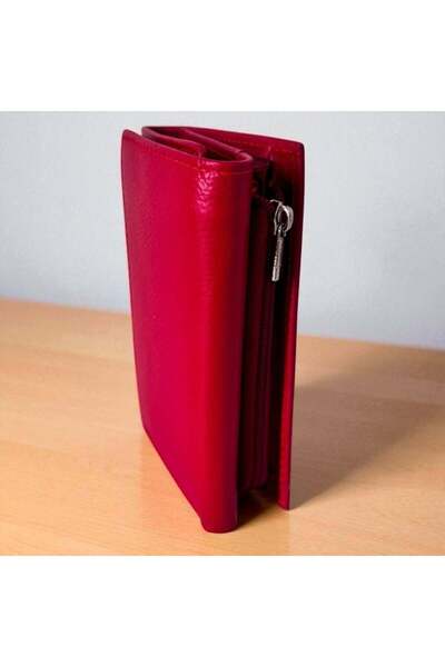 velve Hassion women's wallet, triple opening, dark pink