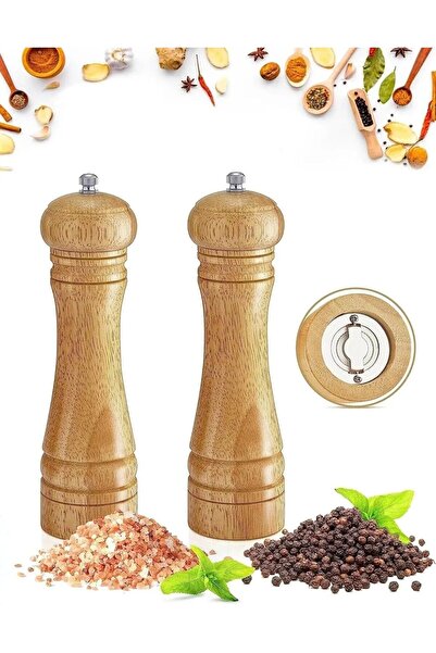 SÇKA مطحنة يدوية خشبية طبيعية 0912JALMSL546 لطحن الفلفل الأسود والملح والقهوة...