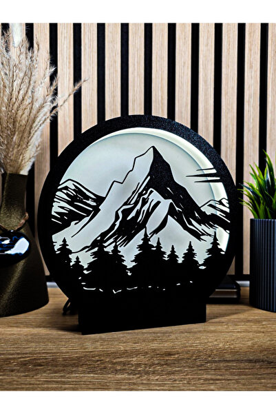 MERTech Dağ Manzaralı LED Işıklı Dekoratif Tablo