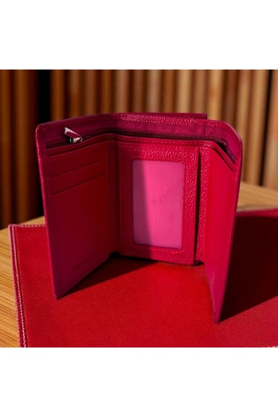 velve Hassion women's wallet, triple opening, dark pink