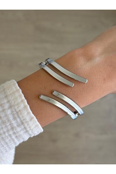 İREM YILDIZ Çelik Silver Desenli Kelepçe