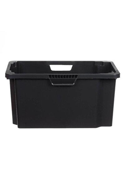SHOPIENS Plastic Storage Box Shopiens®, High Durability, with Handles, Black, 50 L