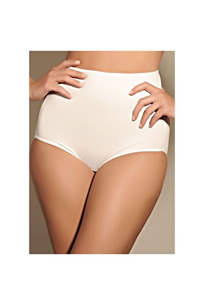 M&Y Boutique77 821 Chiloți Normali cu Talie Înaltă Bumbac Pieptănat - Ecru