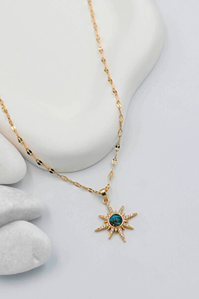TREND COLLECTİON Kadın Paslanmaz Çelik Gold Zincir Kuzey Yıldızı Kolye