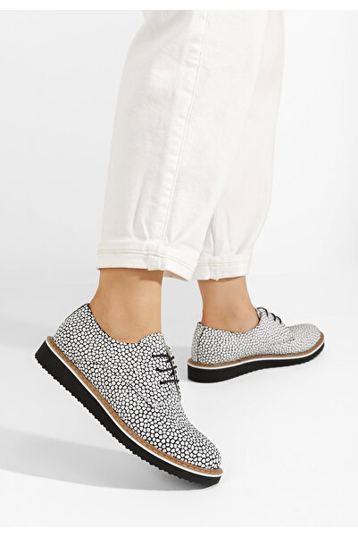 B T Shoes Casilas white leather derby shoes