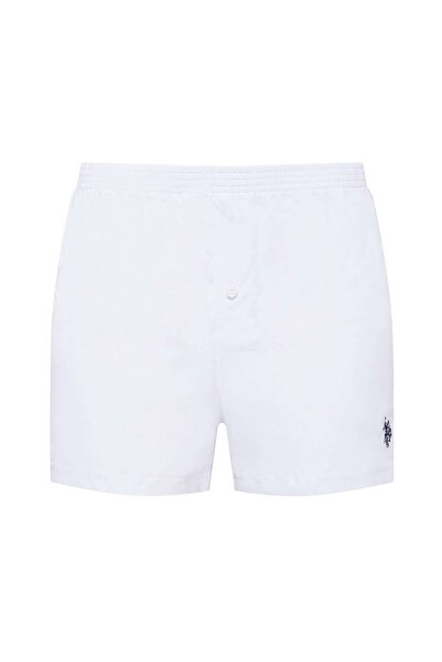 U.S. Polo Assn. Ανδρικό, USPA, Αδειοδοτημένο, Λευκό μονόχρωμο βαμβακερό σορτς...