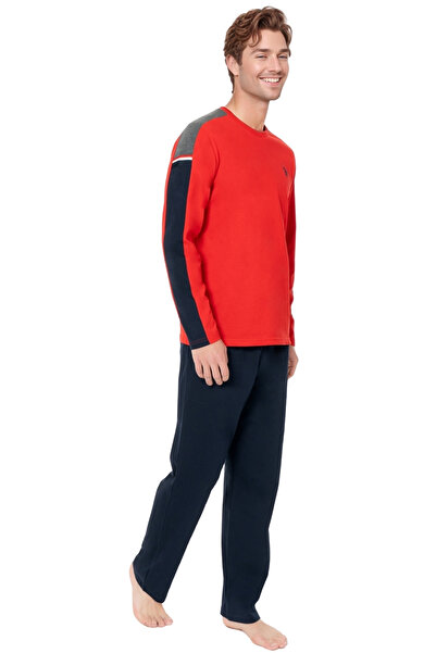 U.S. Polo Assn. Men's Red Long Sleeve Sports Home Wear Tracksuit Set