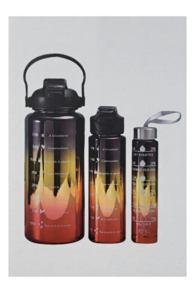 fitmart 3'lü Termos ve Matara Seti - Plastik, Sızdırmaz, Renk Seçenekli - 500...