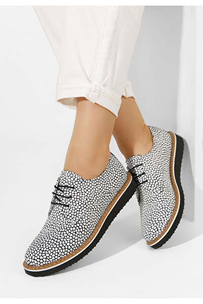 B T Shoes Casilas white leather derby shoes