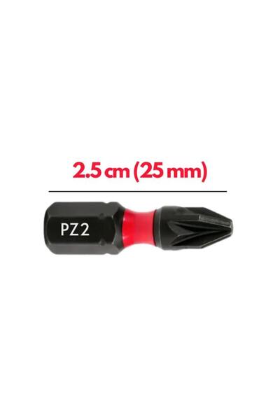 DepoMega 3 Adet PZ-2 25 mm Mıknatıslı S2 Çelik Bits Uç Matkap Ucu
