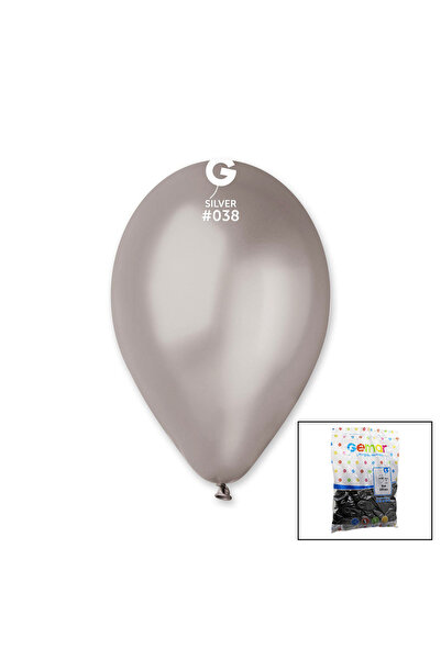Go İthalat Gm-110-38 Metallic - Silver Balloon 11'' - 28cm - 100 Pieces (5273)
