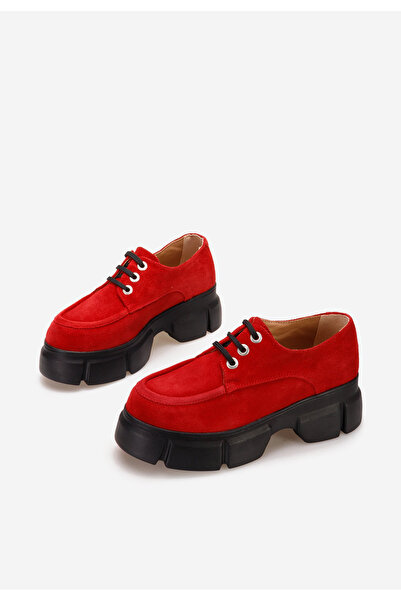 B T Shoes Červené kožené polobotky Catarina