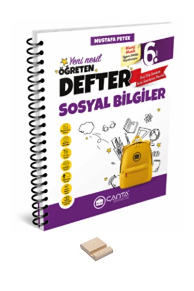 Çanta Yayınları 6. Sınıf Sosyal Bilgiler Öğreten Defter ve Telefon Standı