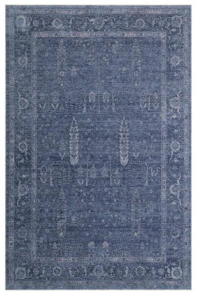 Eko Halı SHIRAZ SHR 03 NAVY Vintage Eskitme Desenli Modern Yumuşak Dokulu Makine Halısı