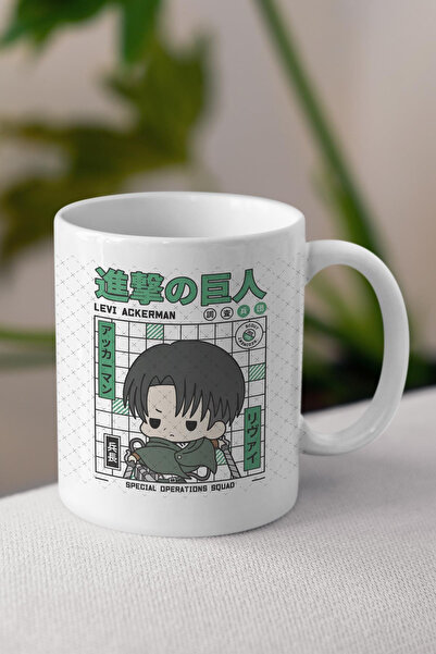 Toyaso Attack on Titan Levi Ackerman Anime Themed White Mug Cup Gift for Lover Friend