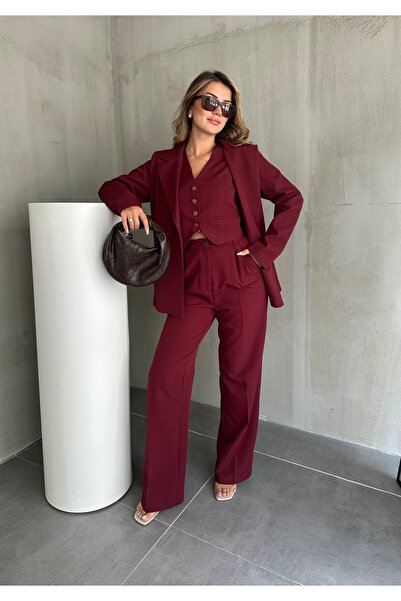 Lila Moda Women's Casual Suit Pants-Vest-Jacket
