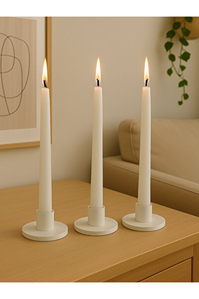 SRG ATÖLYE Minimalist İnce Silindir Mum – 3’lü Set