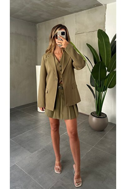 Lila Moda Women's & Casual Set - Vest Jacket Skirt Combination