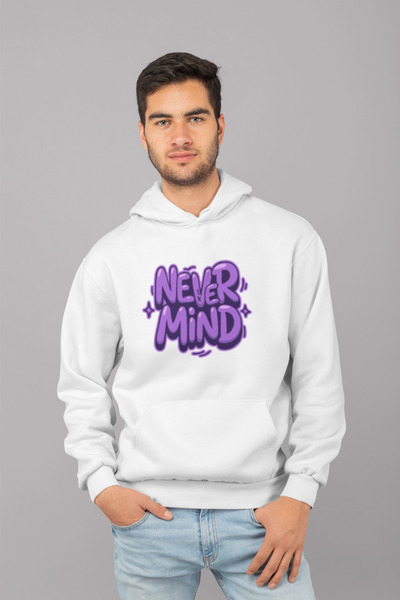 NEVERMIND Unisex oversized με κουκούλα Φούτερ - Graffiti Lettering με τύπωμα ...