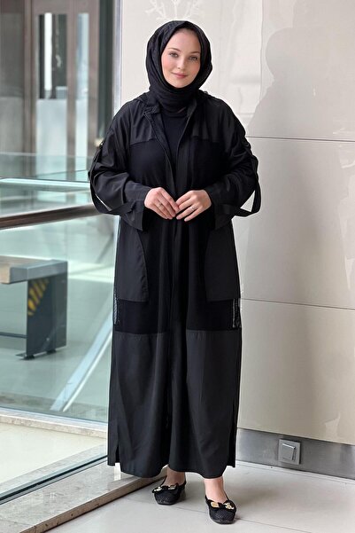 Nurcan Çetin Hooded Mesh Inside-Out Tunic Hat Set