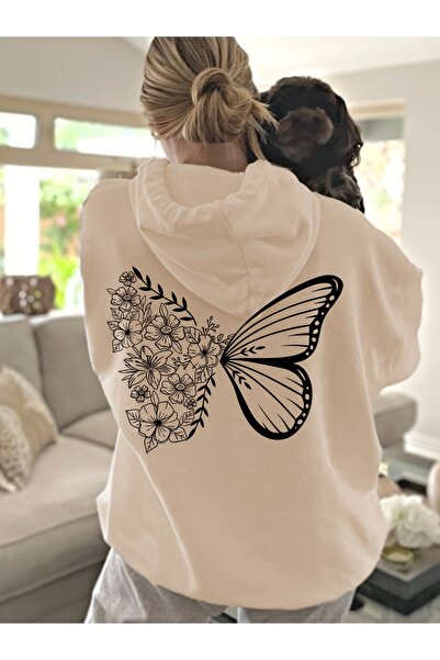 GALASHOP هودي نسائي بتصميم الفراشات والزهور
