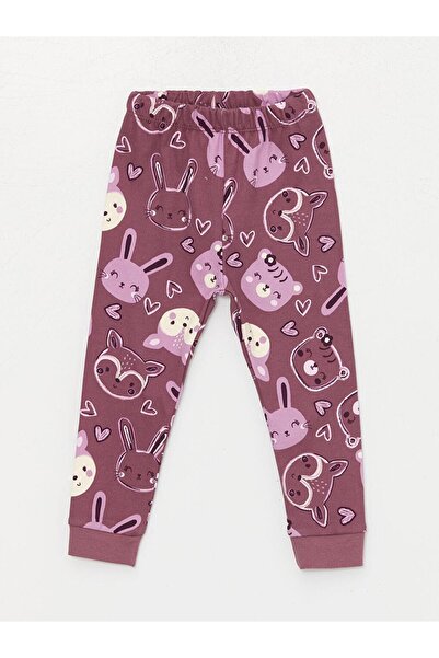 LC Waikiki Bisiklet Yaka Uzun Kollu Kız Bebek Pijama Takımı (W3)