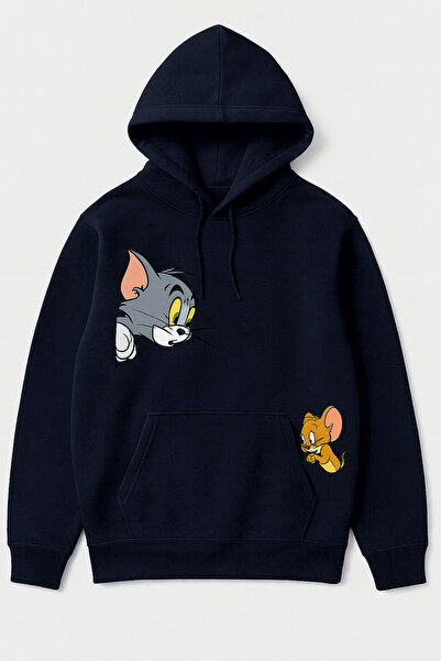 CLASSY.MODA Kapüşonlu Sweatshirt - 3 İplik Şardonlu - Kanguru Cepli - Rahat K...