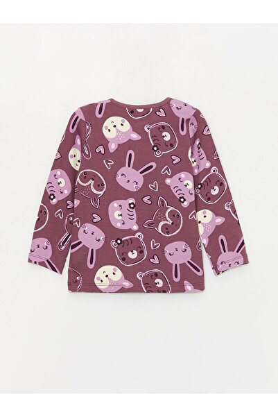 LC Waikiki Bisiklet Yaka Uzun Kollu Kız Bebek Pijama Takımı (W3)