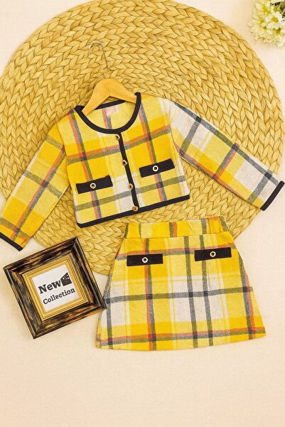 KOKOŞ BEBEK Plaid Skirt Set – 2-Piece Girls' Combination / Ages 2-9