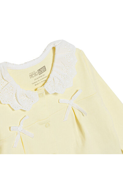 ebebek Hello Baby HelloBaby Kız Bebek Uzun Kol Pijama Takımı İnterlok Bebe Yaka Uzun Kol Reçme Paça
