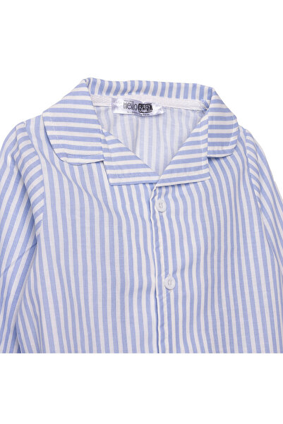 ebebek Hello Baby HelloBaby Erkek Bebek Uzun Kol Pijama Takımı Düğmeli Pamuklu Bebe Yaka Reçme Paça