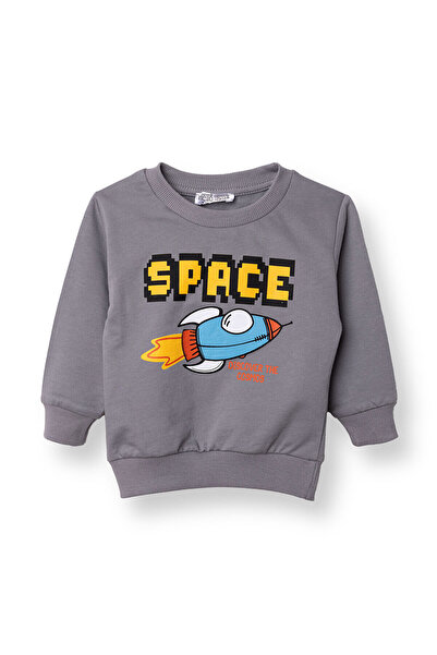 ebebek Hello Baby HelloBaby Erkek Bebek Roket Baskılı Sweatshirt Bisiklet Yak...