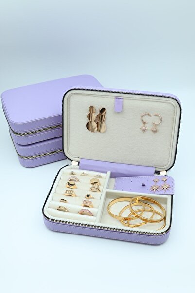 teknotrust Renkli Ahşap Kasalı Takı Çantası, Özel Bölmeli, Şık ve Pratik Sakl...