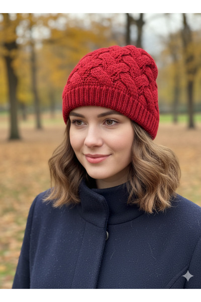 derikem Stylish Women's Hair Braid Lined Knitwear Beret