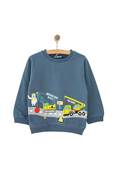 ebebek Hello Baby HelloBaby Basic İş Arabaları Baskılı Sweatshirt