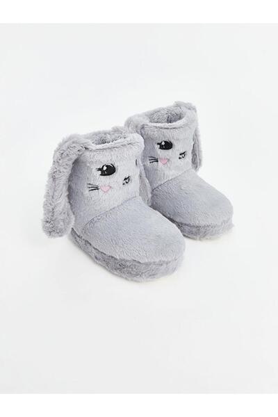 LC Waikiki Girl's Plush House Boots with Rabbit Figure (W4)