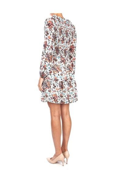 Liu Jo Γυναικείο φόρεμα με μακρυμάνικο λαιμόκοψη σε σχήμα V με φούστα πολύχρωμο φόρεμα WF2319T3241-R9421