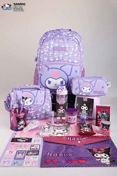 teknotrust Mor renkli yeni sezon şık okul ve beslenme çantası, kalemlik ile t...