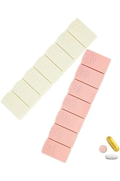 X SPRING منظم حبوب أسبوعي من قطعتين، منظم أدوية صغير لمدة 7 أيام للفيتامينات ...