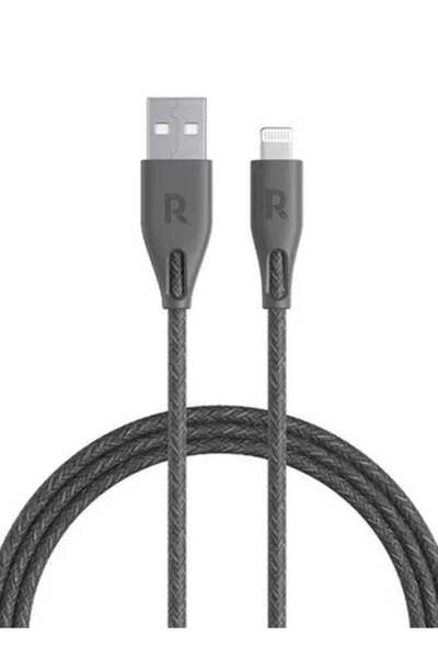 RavPower كابل شحن نايلون USB-A إلى Lightning بطول 3 أمتار - رمادي
