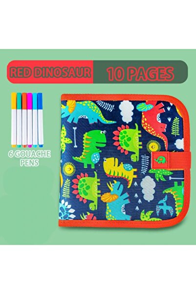 Choice8 دفتر رسومات ديناصور أحمر قابل للمسح، ١٠ صفحات، ألعاب للأطفال الصغار، ...