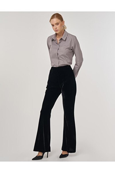 Kayra Spanish Leggings Velvet Trousers Black