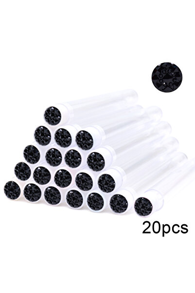 Choice6 20 قطعة من الزجاج الأسود، 20 قطعة من أنابيب فرشاة الرموش الفارغة، قابلة لإعادة الاستخدام، علبة عصا ماسكارا الرموش اللامعة