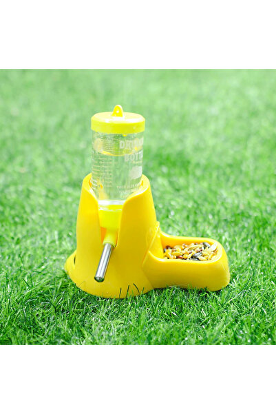 Choice1 80 ML Yellow Random Automatic Water Bottle Drinking Feeder Dispenser Bottle 80ML with Food Feeder St